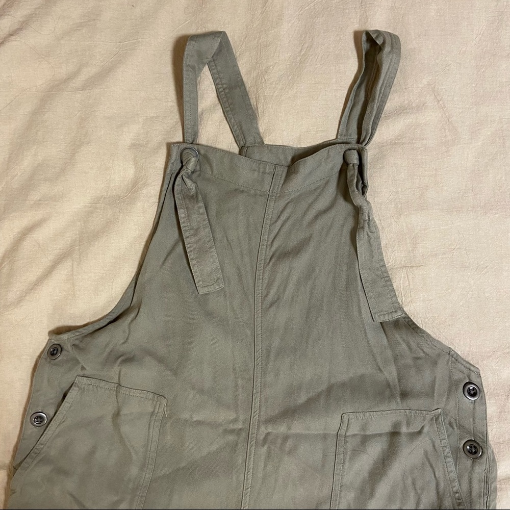Olive/sage green overalls